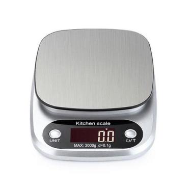 Imagem de Plataforma de aço inoxidável digital prateada para balança de cozinha 