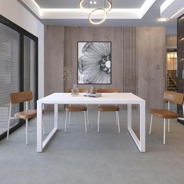 Imagem de Mesa de Jantar Queens 160cm Est.Branca - Metalig