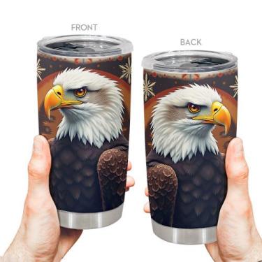 Imagem de Caneca de café Tumbler Oasisdream 600 ml com estampa de águia