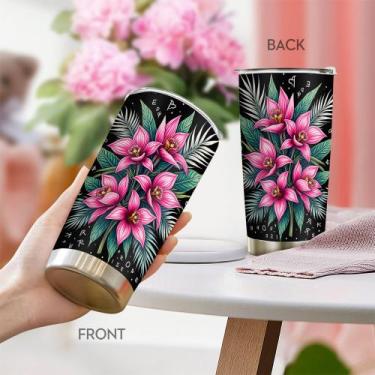 Imagem de Caneca de café de aço inoxidável Travel Tumbler Oasisdream 600ml