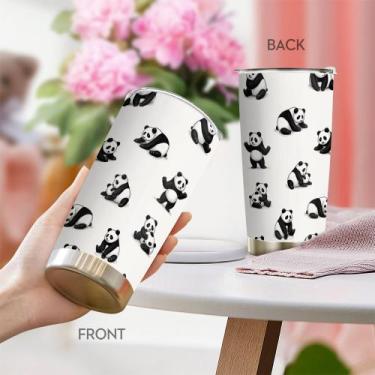 Imagem de Caneca de viagem Oasisdream Tumbler de aço inoxidável 600mL com tampa