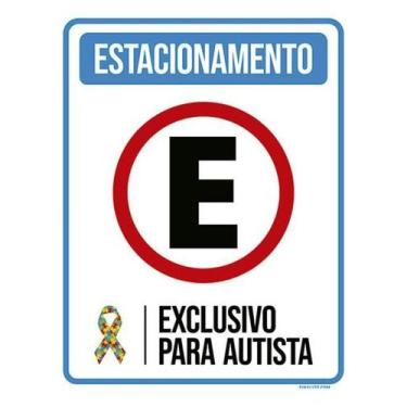 Imagem de Kit 10 Placas Estacionamento Vaga Exclusiva Autista 36X46 - Sinalizo