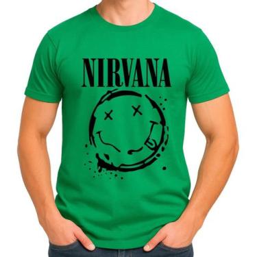 Imagem de Camiseta Camisa Adulto Feminina Masculina Algodão Banda De Rock Nirvan