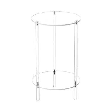 Imagem de Mesa De Canto Redonda Pequena Em Acrílico Transparente, Mesa De Café P
