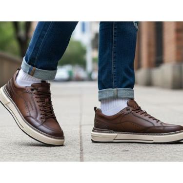 Imagem de Sapatênis Democrata Denim Foster Masculino Verde Cor:MarromTamanho:41,