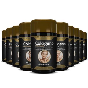 Imagem de 10X COLAGENO HIDROLISADO + VITAMINAS 60CAPS HF SUPLEMENTOS-Unissex
