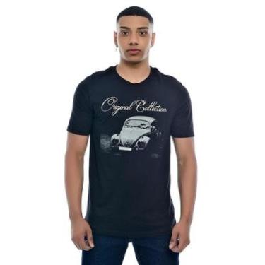Imagem de Camiseta Masculina Com Estampa Fusca Original Collection Gola Redonda Preta Emporio Ale...