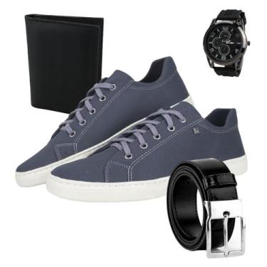 Imagem de Kit Sapatênis Presente Masculino Luxo Tênis Casual + Acessórios Brinde