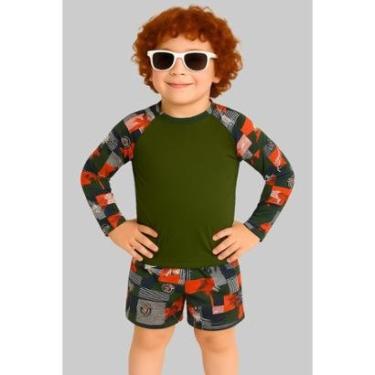 Imagem de Conjunto Infantil Menino Camisa Térmica Uv50 E Bermuda-Masculino