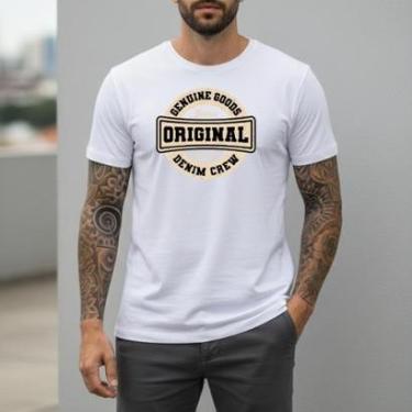 Imagem de Camiseta Masculina Original Denim Crew Estampa Vintage Selo Circular Algodão Slim Fit S...