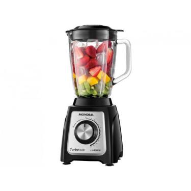 Imagem de Liquidificador mondial 1400w jarra de vidro faca removivel 220v, Preto