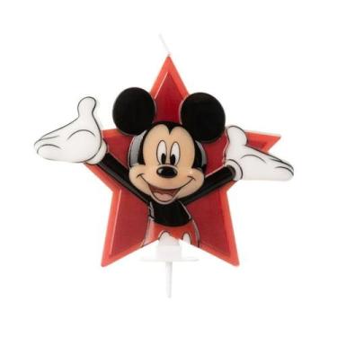 Imagem de Vela de Aniversário Mickey 3D Star - Silver Festas