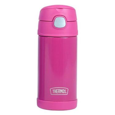 Imagem de Garrafa Térmica Infantil c/ Canudo Silicone Rosa Escuro Thermos   Funt