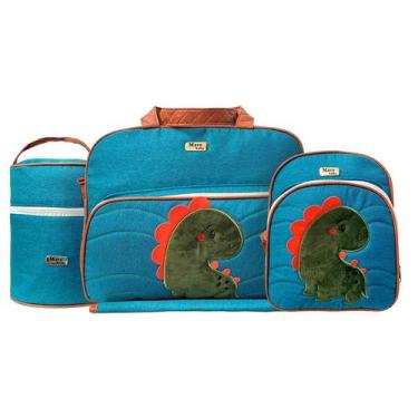 Imagem de Kit Bolsa Maternidade 4 Peças Zoo Bolsa Grande + Mochila + Frasqueira 