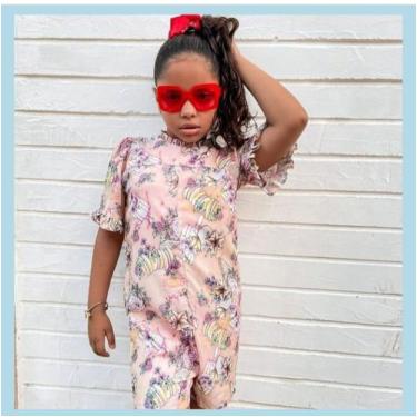 Imagem de Macaquinho estampado feminino - Favo , Florido, 10 anos 