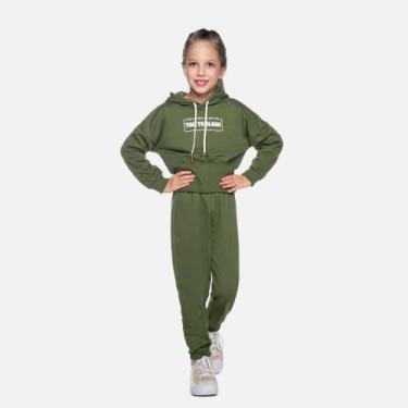 Imagem de Conjunto Moletom Com Capuz Infantil Menina Have Fun 29371 Verde, Verde