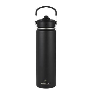 Imagem de Garrafa Térmica Arell Straw Flask Com Alça em Aço Inox 650ml, BlackSan