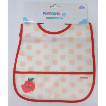 Imagem de Babador impermeável pimpolho, Maça vermelho e branco