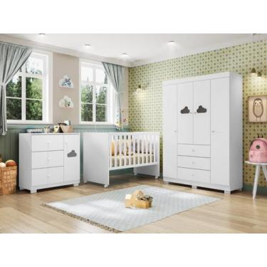 Imagem de Quarto Completo Phoenix Baby Ane Branco MDF Berço Vira Mini Cama Cômod