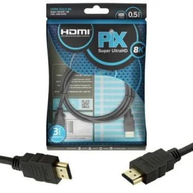 Imagem de Cabo HDMI Pix Gold 2.1, 8K HDR, 19P, 50cm - 018-1055