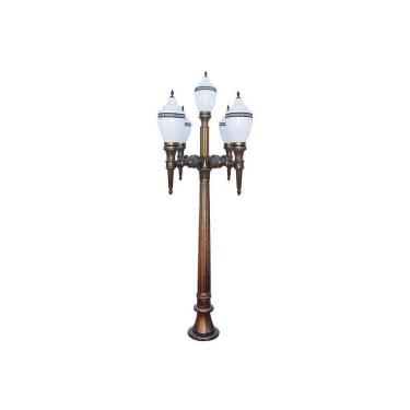Imagem de Poste Colonial Republicano Jardim de Alumínio 05 Globo 4,80m