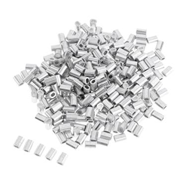 Imagem de SM SunniMix 100 peças de mangueira de friso duplo tambor manga de friso de alumínio tubo de linha de pesca conectores - 2,0 mm