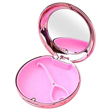 Imagem de MERIGLARE Estojo de Retenção de Viagem com Proteção de Protetor Bucal de Espelho com Orifícios de Ventilação, Rosa ouro