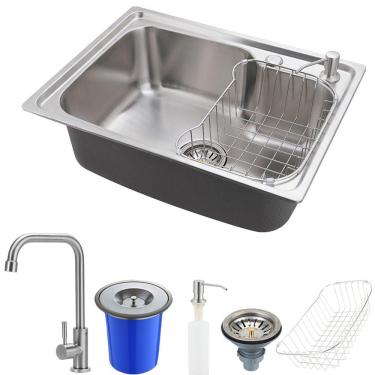 Imagem de Cuba Para Cozinha Pia Com Acessórios Lixeira Matis E Torneira Gourmet Tinguá Pingoo.casa 