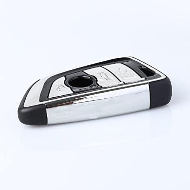 Imagem de CSHU Porta-chaves da capa do carro Porta-chaves Porta-chaves Bolsa-chave, adequado para BMW X1 X3 X5 X6 1 2 5 7 F15 F16 E53 E70 E39 F10 F30 G30, prata