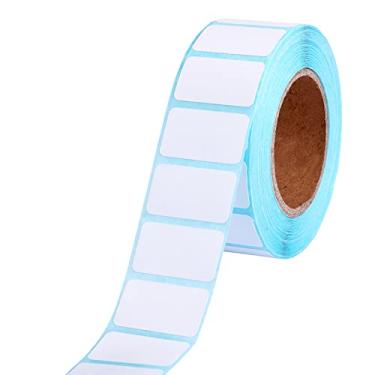 Imagem de KINBOM 1 rolo/1000 peças de etiquetas adesivas retangulares brancas de 2,5 x 1,5 cm, adesivos autoadesivos para recipientes de armazenamento, frascos e materiais de escritório