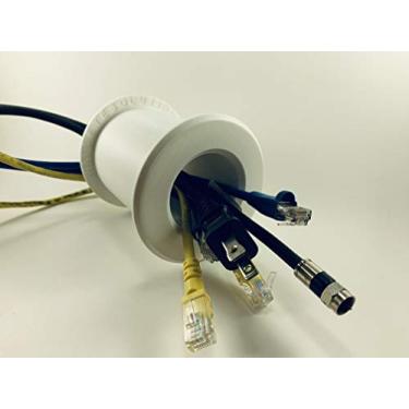 Imagem de Porta de parede com olhal de parede de 5 cm ID - 9,5 cm - 16,5 cm de intervalo de espessura de parede ou barreira - Permite o funcionamento de cabos, cabos, fios, etc. de um lado de uma parede ou barr