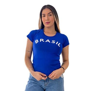 Imagem de Blusa Feminina Brasil Copa Do Mundo T-shirt Camiseta (G, Amarelo)