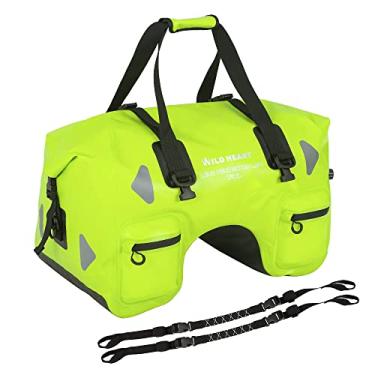 Imagem de WILD HEART Bolsa Para Moto 70L Impermeavel Alforge Para Moto Com Alças de Corda e Bolso Interno à Prova d'água PVC 500D Para Viagem, Motocicleta e Assim Por Diante(Verde Fluorescente)