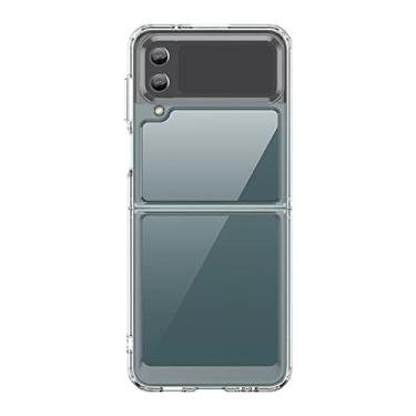 Imagem de Capa de acrílico anti-queda sem impressão digital para Samsung Galaxy Z Flip4 5G Flip 4 Flip3 Flip 3 Capa para Samsung Flip4, transparente, para Samsung Z Flip 3