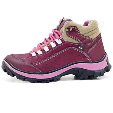 Imagem de Coturno Adventure Pierrô para trilha couro cor rosa (34)