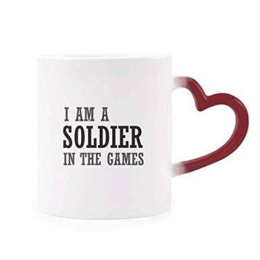 Imagem de Caneca sensível ao calor I Am A Soldier In The Games Caneca vermelha que muda de cor