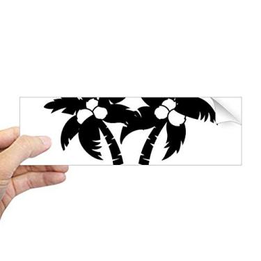 Imagem de DIYthinker Adesivo retangular com silhueta de planta de coqueiro, preto, decalque de janela