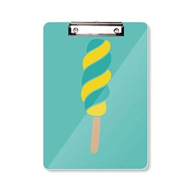 Imagem de Prancheta de prancheta de sorvete doce verde amarelo A4