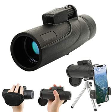 Imagem de Telescópio monocular 12X50 de alta definição e suporte rápido para smartphone - Monóculo à prova d'água -BAK4 Prisma para observação de pássaros, acampamento e viagens