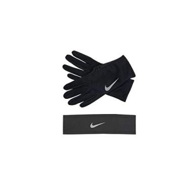 Imagem de Nike Conjunto de faixas e luvas esportivas femininas Dry (preto/antracite, médio/grande)