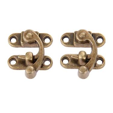 Imagem de 2 pcs Antique Decorativo Mobiliário Hardware Box Hasps Couro Artesanato Bag Jóias Presente Vinho Caixa De Madeira Hasp Latch Hook 29 * 33mm YYDFPIIA