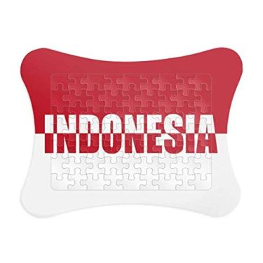 Imagem de Moldura de quebra-cabeça com nome da bandeira da Indonésia para decoração de quadros, enfeite de jogo de quebra-cabeça