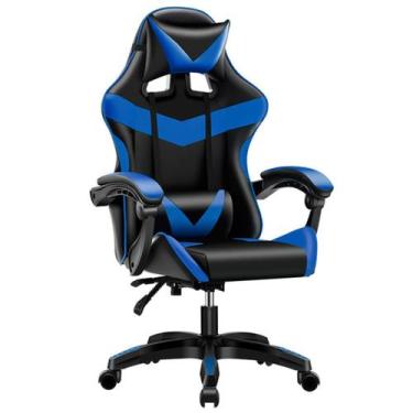 Imagem de Cadeira Reclinavel Giratoria Gamer Azul Preto - Distmax