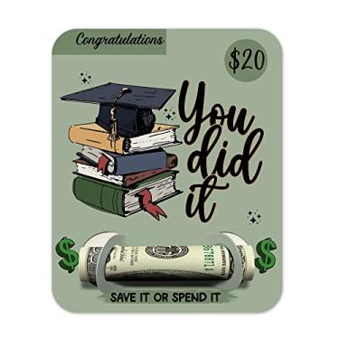 Imagem de LWBEO Porta-dinheiro de formatura - Presentes de formatura, conjunto de porta-cartões de dinheiro, carteira de vale-presente, presente de graduação do ensino médio, clipe de dinheiro - Parabéns você