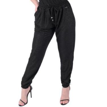 Imagem de Calça Catwalk Jogger Brilho Luxo Lurex Feminina-Feminino