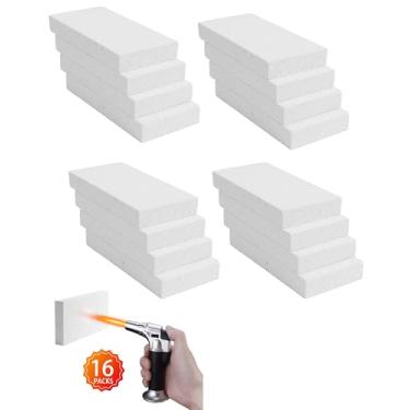 Imagem de Tijolos de fogo isolantes de tijolos de fogo (pacote com 16) - Classificação 2800F Ideal para fogão a lenha Forja Grill Lareira Pit Pizza Forno 22.9 cm x 11.4 cm x 3.2 cm FireBrick Clay Firebricks