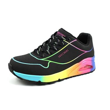 Imagem de Skechers Uno Pop of Sunshine feminino, Preto/Multi, 38