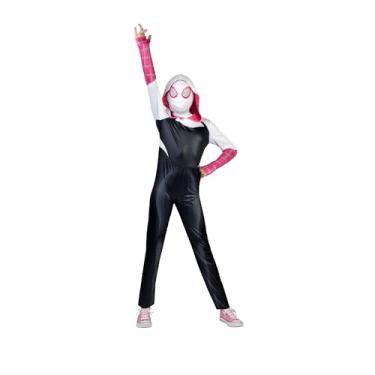 Imagem de MARVEL Girls Spider Gwen Costume, Spider Man Gwen Stacy Kids Superhero Halloween Costume, Child - Officially Licensed Large