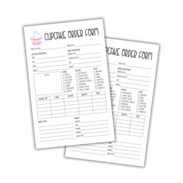 Imagem de Forma de pedido de cupcake padaria padeiro 50 unidades 21,6 x 14 cm etiquetas aviso de alergia alimentar como armazenar cartões de instruções embalagem do cliente kit de decoração faça você mesmo