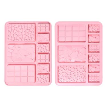 Imagem de UR URLIFEHALL 5 peças rosa moldes de barra de chocolate retangular silicone molde de barra de energia moldes de barra de cereais para ganache barra de chocolate trufas cheesecake fabricação de